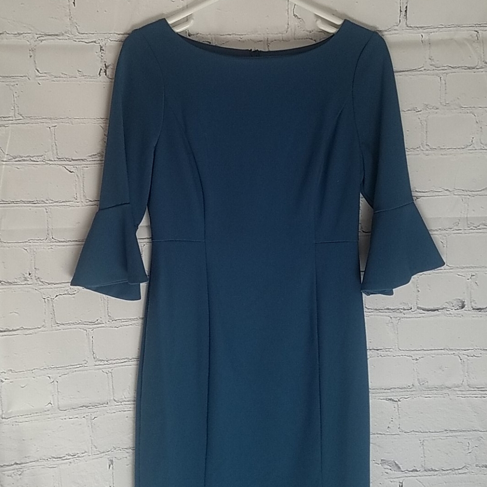 White House Black Market Teal Bell Sleeve dress